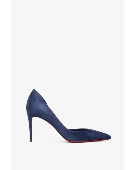 Christian Louboutin Iriza 85 Dark Blue Suede Pumps