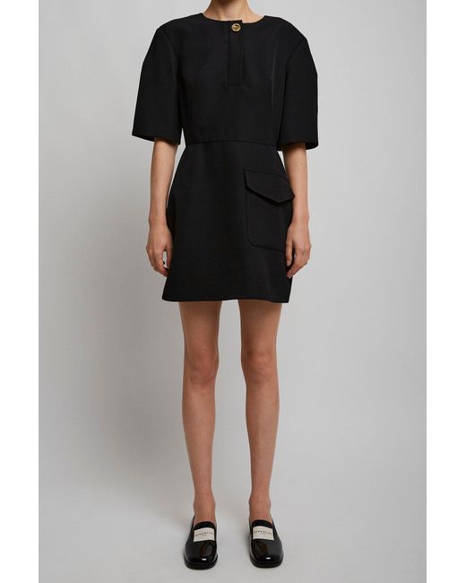 Givenchy Black Cocoon Wool Grain De Poudre Minidress