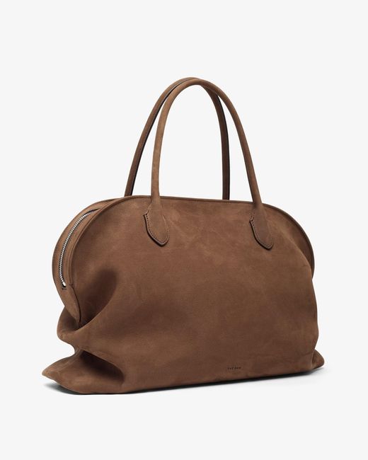The Row Brown Agnes 15 Beige Suede Bag
