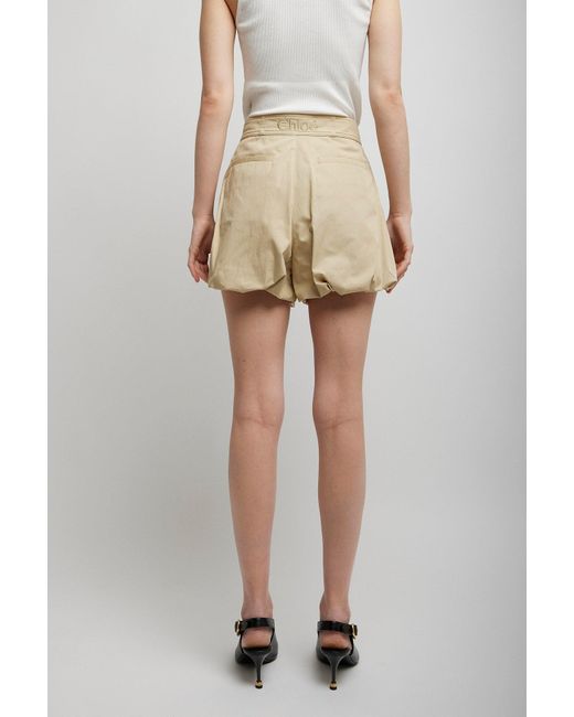 Chloé Natural Pleated Shorts