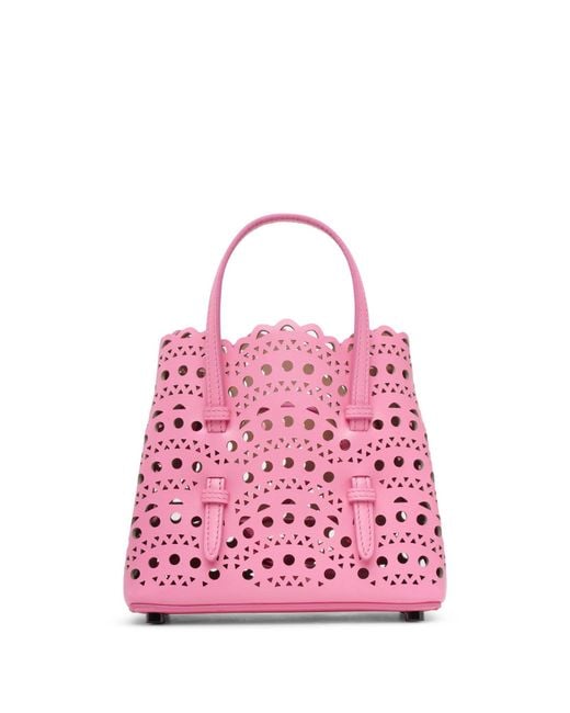 Alaïa Mina 16 Vienne Vague Hot Pink Tote Bag
