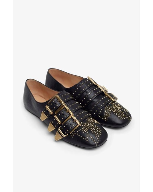 Chloé White Susan Black Flats