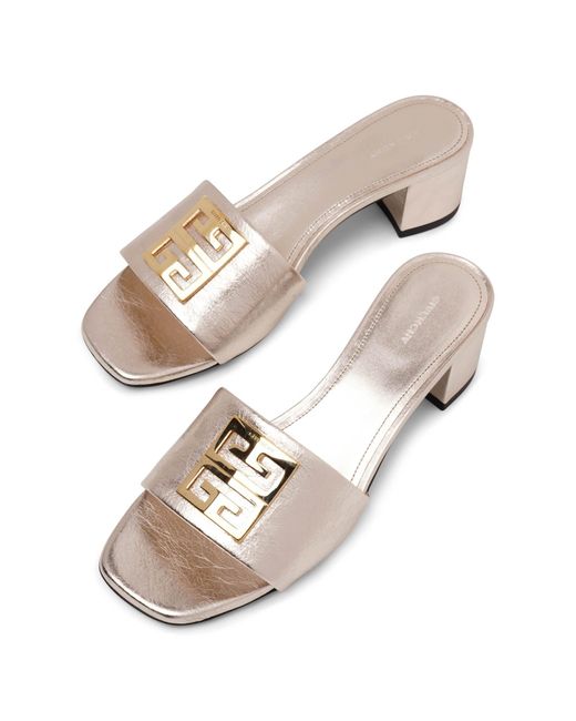 Givenchy Natural 4g 45 Gold Leather Mules
