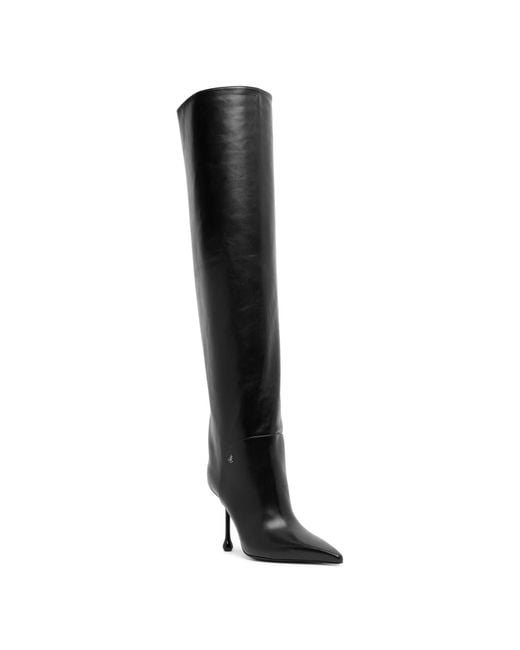 Jimmy Choo Cycas 95 Black Leather Boots