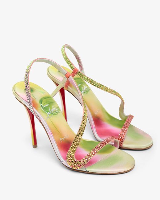Christian Louboutin White Rosa Z Strass Sandals
