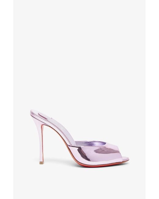 Christian Louboutin Pink Me Dolly 100 Metallic Mules