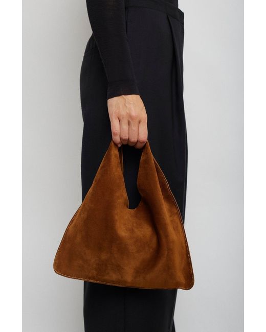The Row Bindle Small Brown Suede Bag