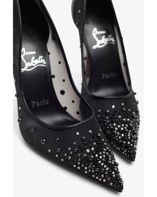 Christian Louboutin White Miss Z 100 Black Degrastrass Pumps