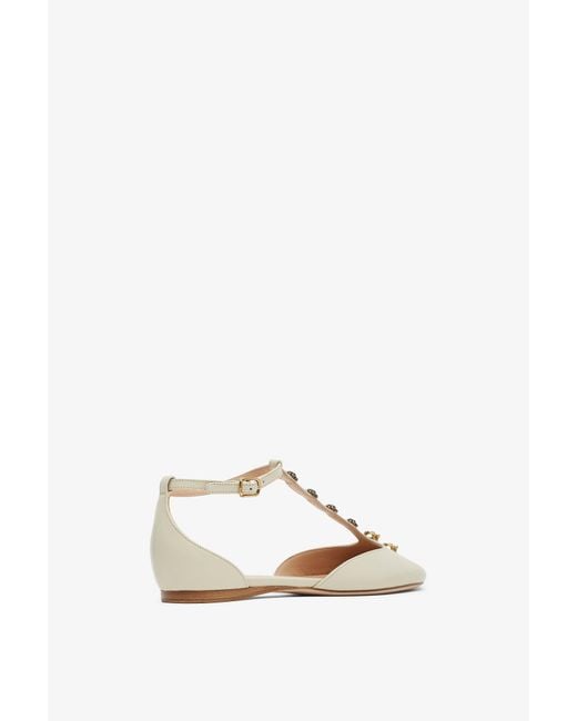 Chloé Natural Celeste Eggshell Leather Ballerinas