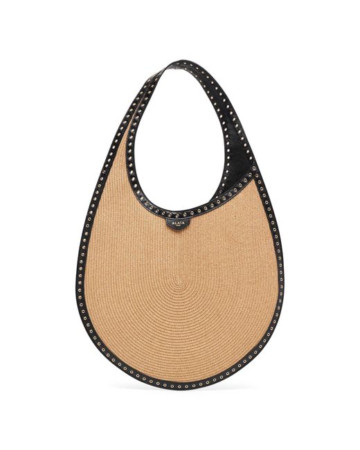 Alaïa Brown One Piece Medium Raffia Bag