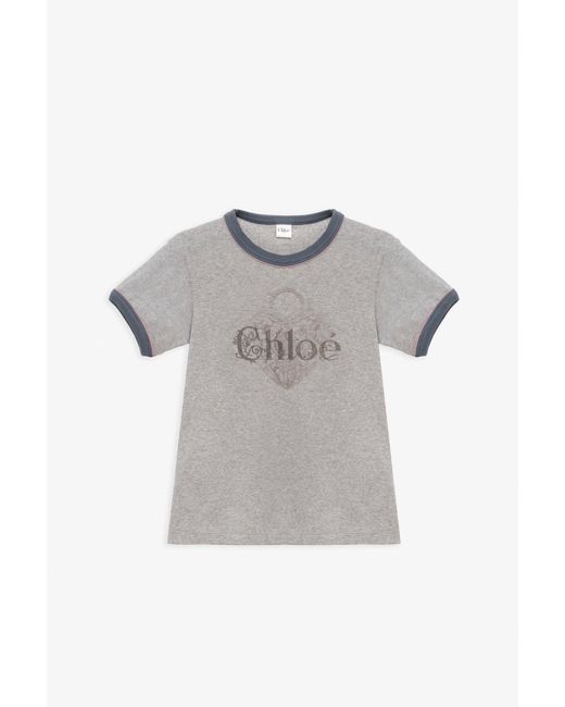Chloé Gray Crew-neck Baby Fit T-shirt