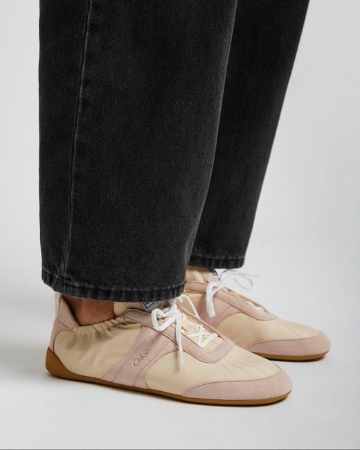 Chloé White Chloe Kick Blushy Beige Sneakers