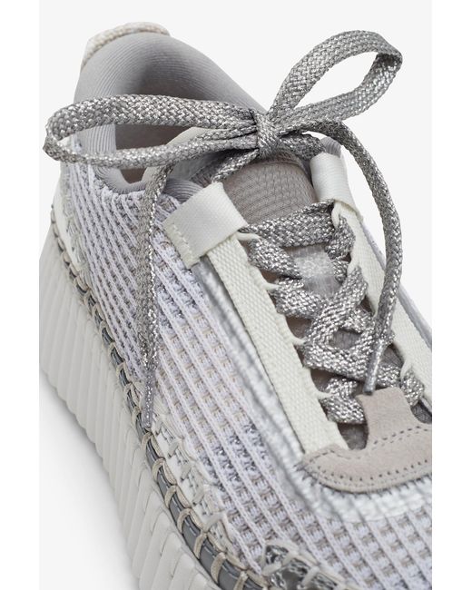 Chloé White Nama Silver Grey Sneakers