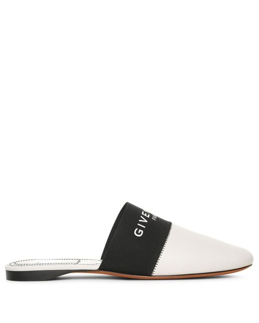 Givenchy Black Bedford Beige Leather Flat Mules