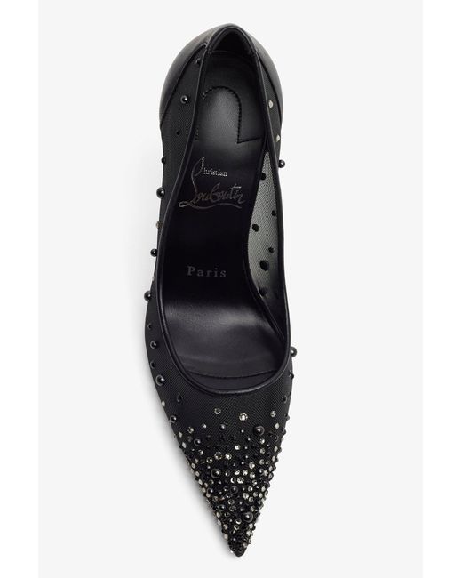 Christian Louboutin White Miss Z 100 Black Degrastrass Pumps