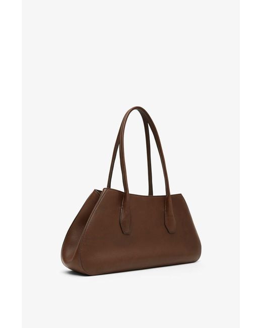 The Row Alger Brown Leather Shoulder Bag