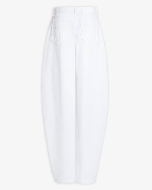 Alaïa White Round Leg High-Waist Cotton Denim Jeans With Five-Pocket Button Closure