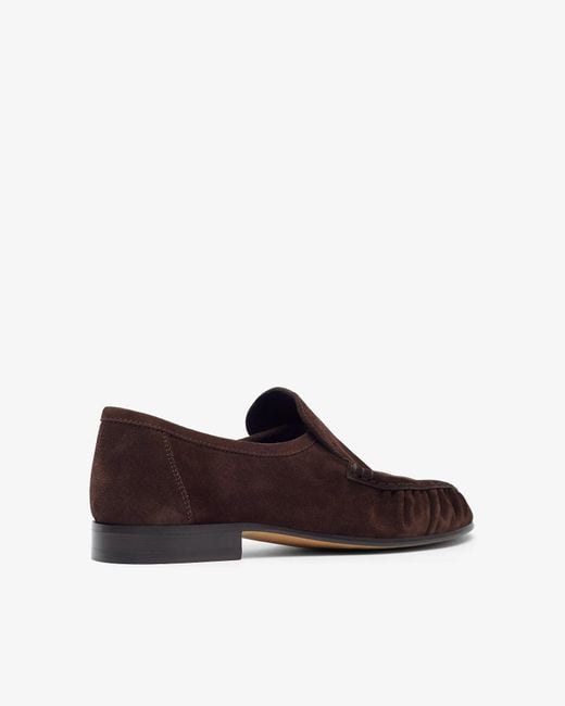 The Row Brown Soft Mocassin Two Suede Flats