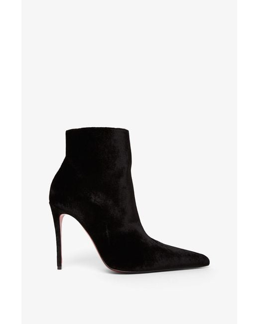 Christian Louboutin Kate Max 100 Black Velvet Boots