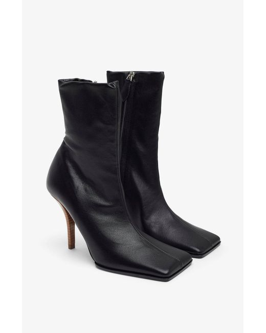 Alaïa Black 90 Leather Ankle Boots