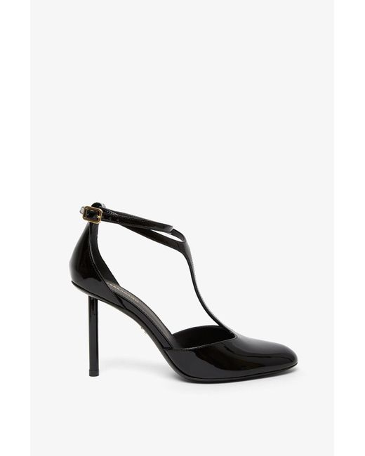 Ferragamo Lysandra 95 Black Patent Pumps