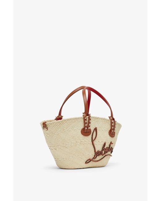 Christian Louboutin Pink Cabata Mini Raffia Basket Bag