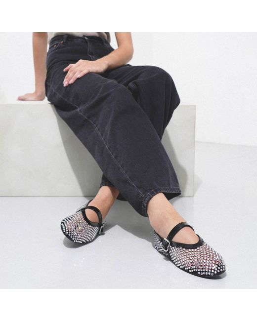 Alaïa Embellished Black Mesh Ballet Flats Lyst
