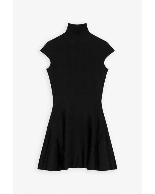 Givenchy Short Sleeve Black Flare Dress