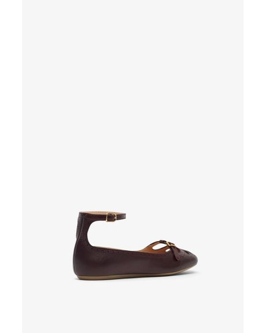 Chloé White Misty Dark Purple Ballerinas
