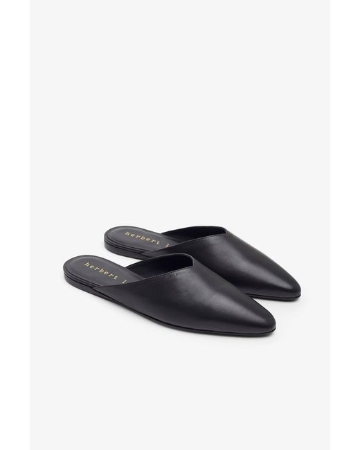 Herbert Levine White Homebody Soft Leather Slide Sandals