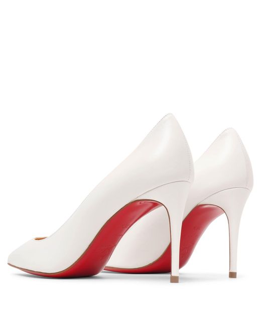 Christian Louboutin Metallic Kate 85 White Leather Pumps