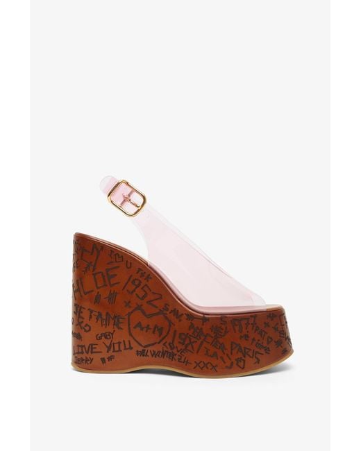 Chloé Brown Maxime Wedge Sandal