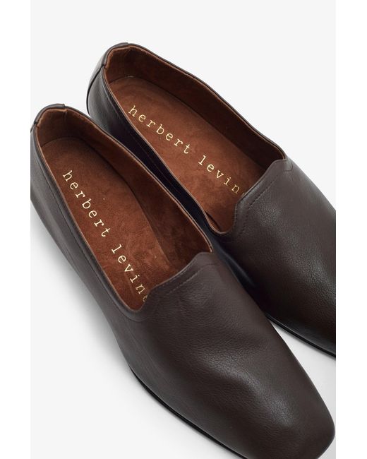 Herbert Levine Black 30 Soft Leather Dark Brown Loafers