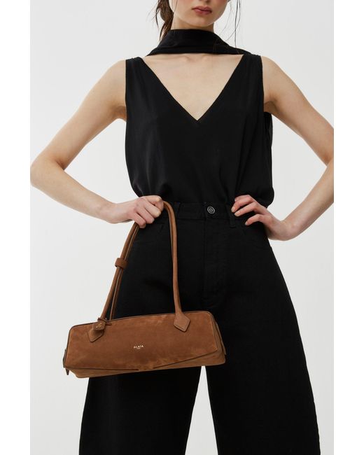 Alaïa Multicolor Le Teckel Medium Brown Nubuck Bag