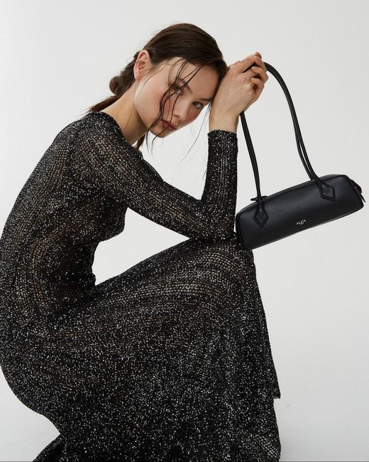 Alaïa Le Teckel Small Black Leather Bag