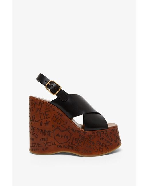 Chloé Brown Maxime Wedge Sandal