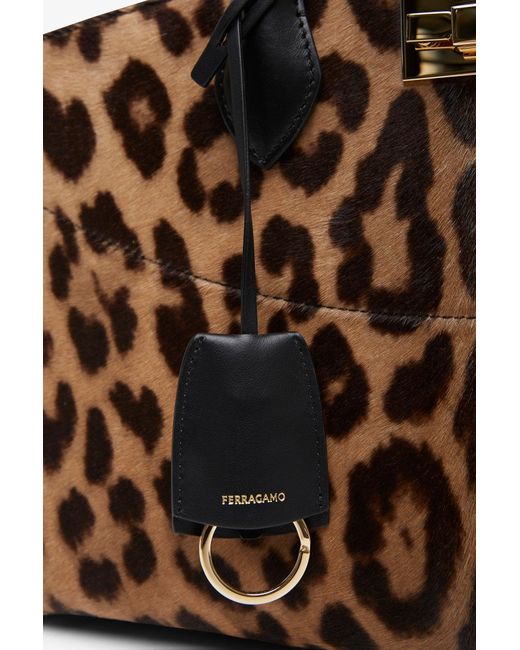 Ferragamo Multicolor The New Studio Leopard Bag