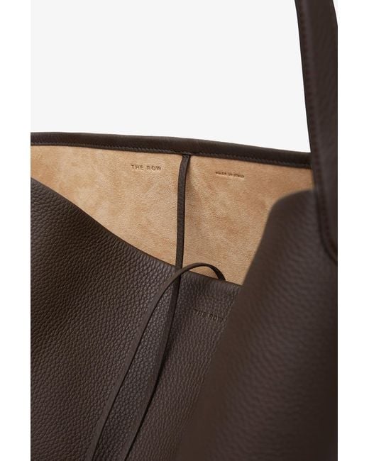 The Row Large N/s Deep Brown Leather Tote Bag