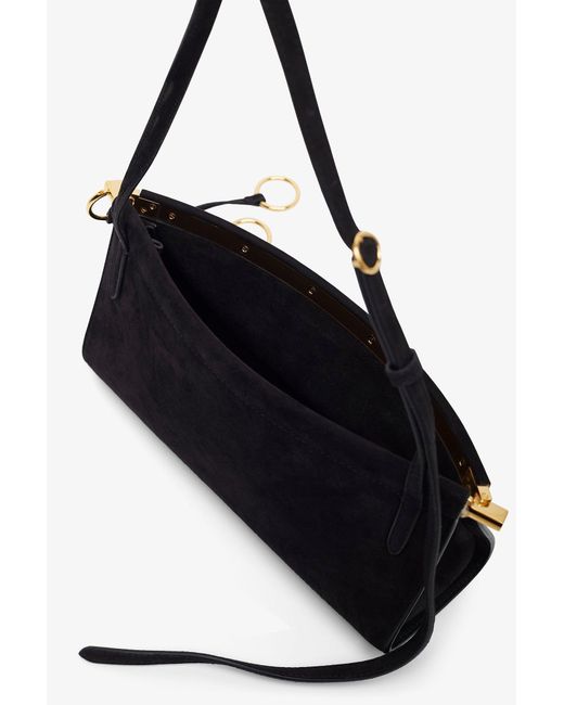 Alaïa White Le Click Ew Small Black Suede Bag