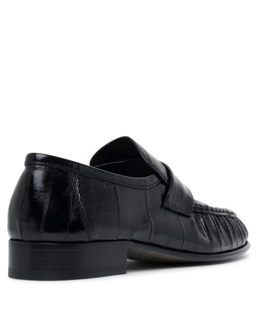 The Row White Soft Black Eel Loafers