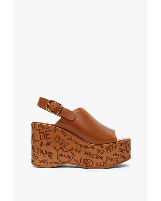 Chloé Maxime Brown Leather Sandals