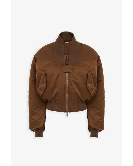Chloé Brown Bomber Nylon Jacket