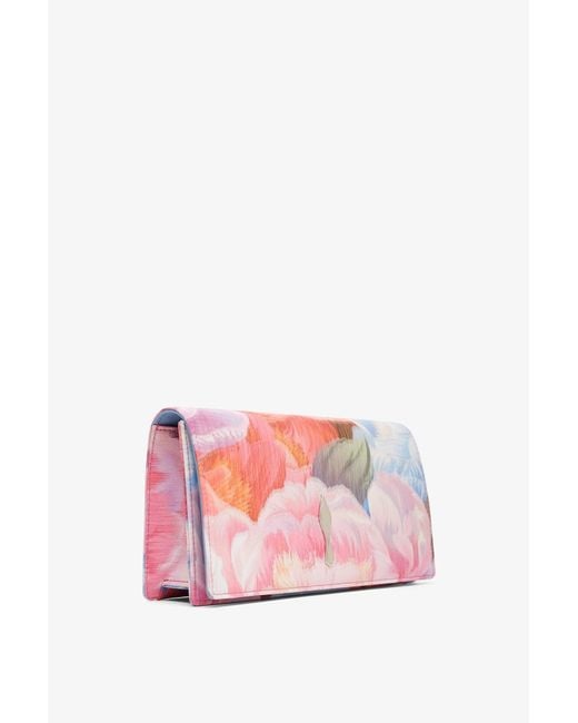 Christian Louboutin Pink Bettina Flower Satin Clutch