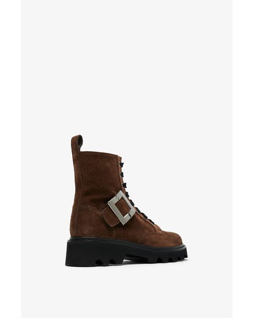 Roger Vivier Brown Viv Rangers Lace Up Boots
