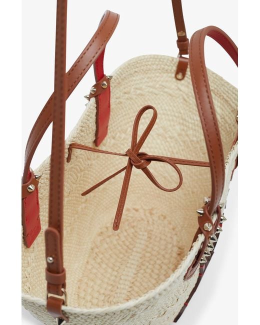 Christian Louboutin Pink Cabata Mini Raffia Basket Bag