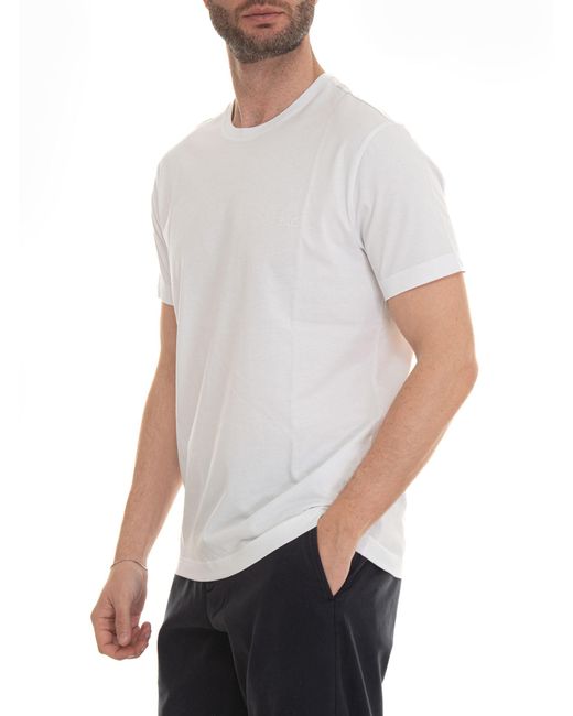 T-shirt girocollo mezza manica di Fay in White da Uomo