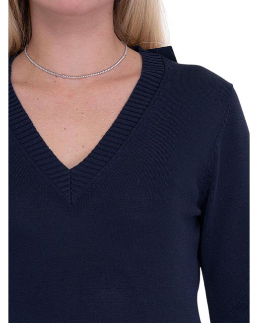 Pullover collo a V Janvi di Peuterey in Blue