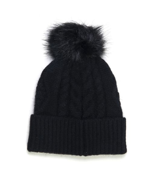 Guess Beanie With Pom Poms Black | Lyst