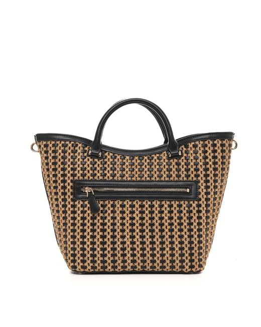 Borsa in rafia atalia di Guess in Brown