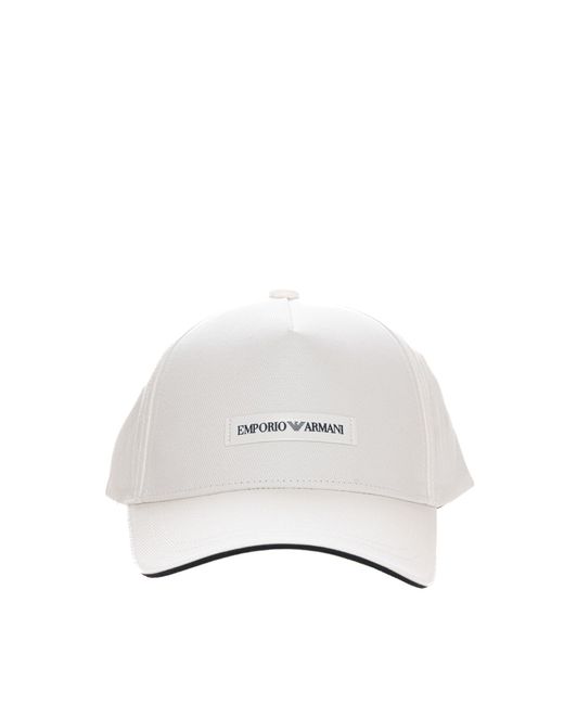 Berretto con visiera di Emporio Armani in White da Uomo